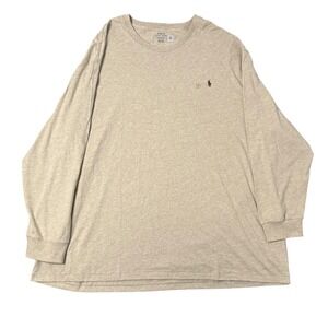 Polo Ralph Lauren T Shirt Mens 5XB Crew Neck Tan Pony Classic Fit Elevated Basic